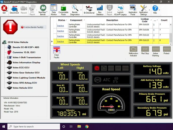 Phần mềm chẩn đoán hệ thống ABS xe Mỹ Bendix Acom Pro 2024