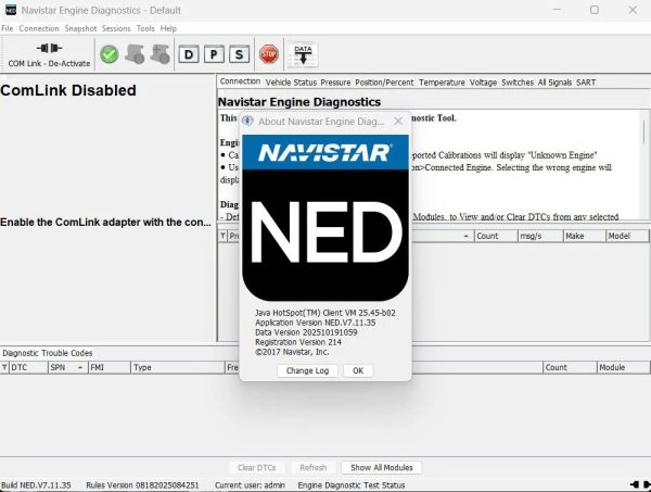 Phần mềm chẩn đoán động cơ Navistar Engine Diagnostics NED