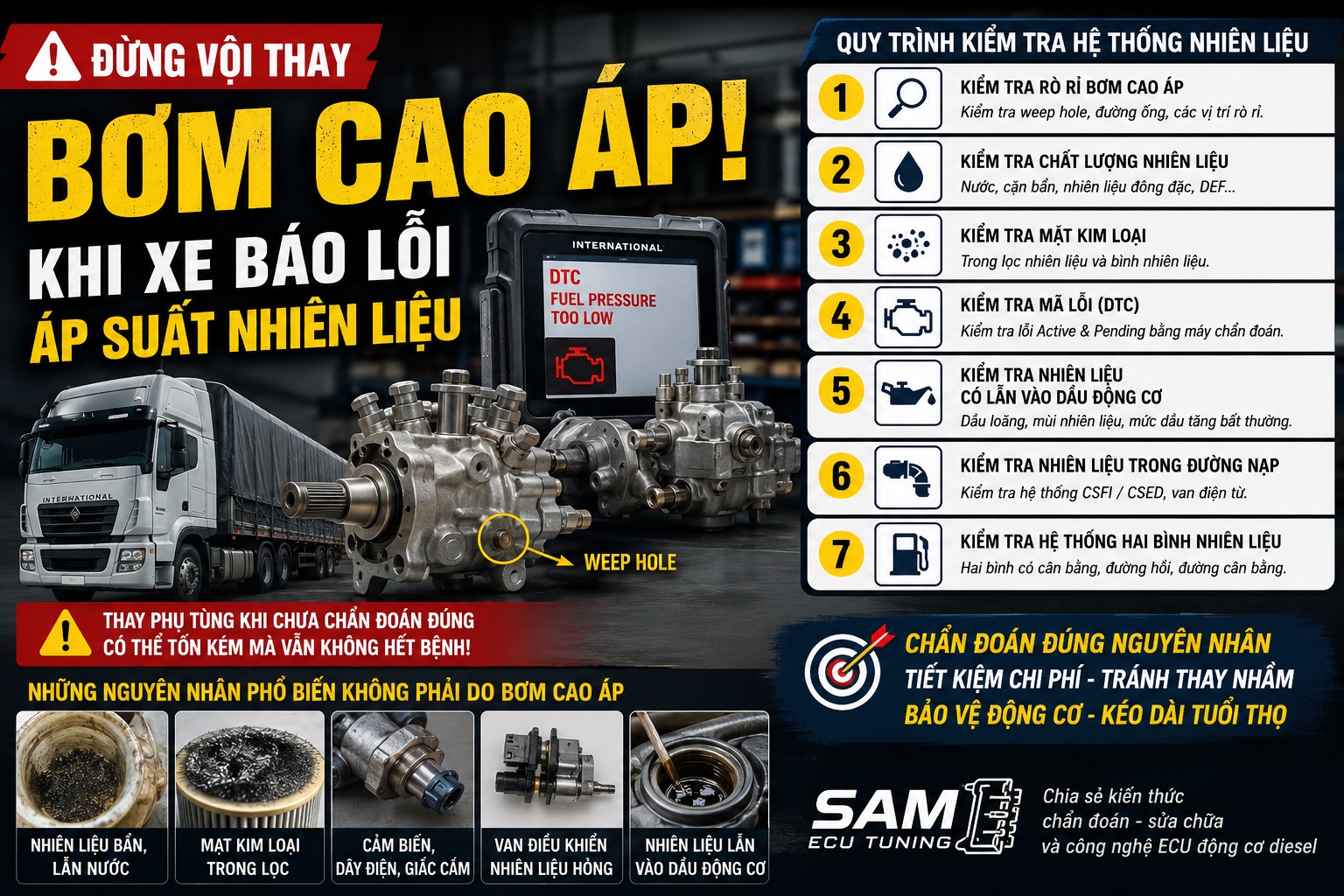 Đừng vội thay bơm cao áp khi xe báo lỗi áp suất nhiên liệu