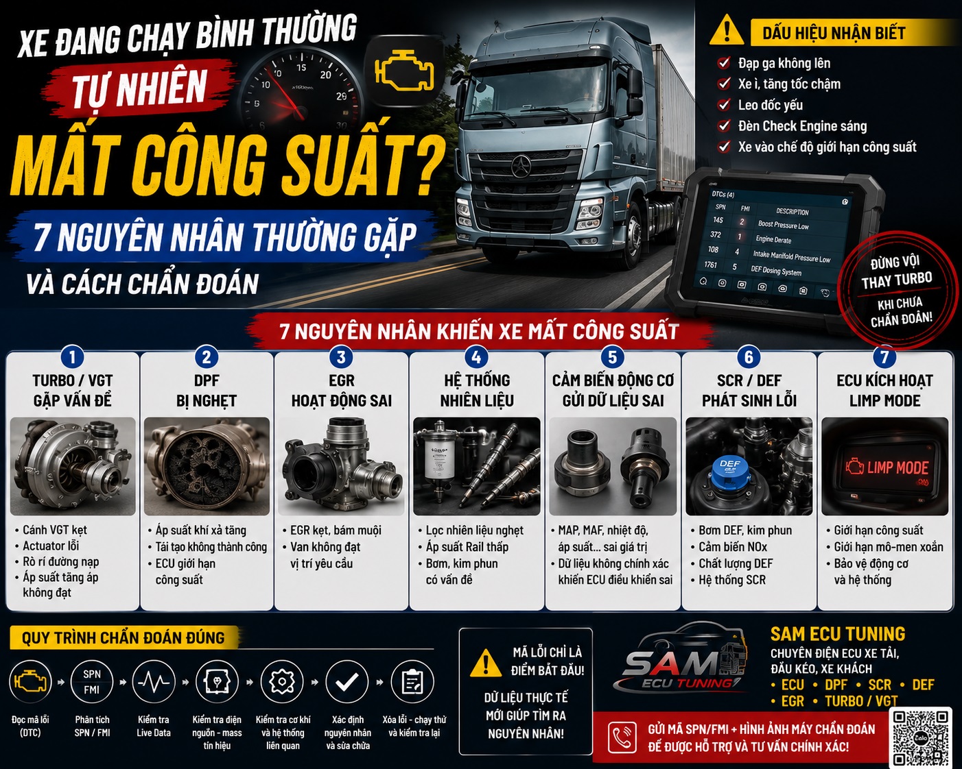 Xe Mất Công Suất Đột Ngột – 7 Nguyên Nhân Và Cách Chẩn Đoán
