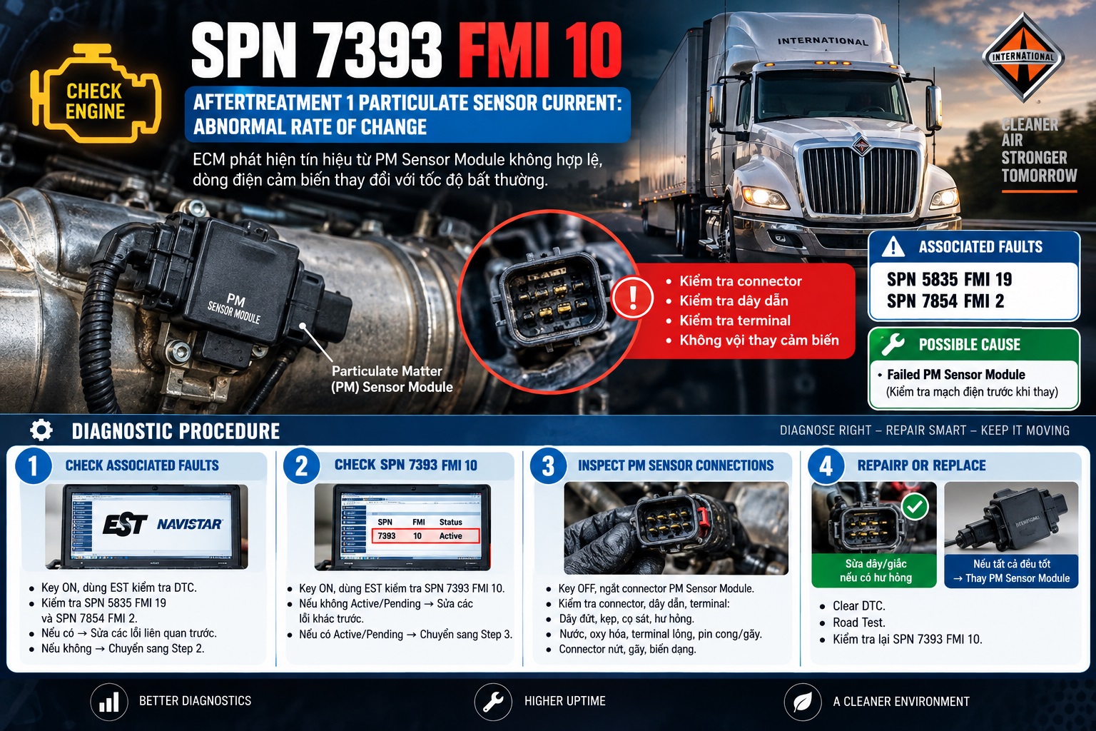 SPN 7393 FMI 10 – Aftertreatment 1 Particulate Sensor Current Abnormal Rate Of Change