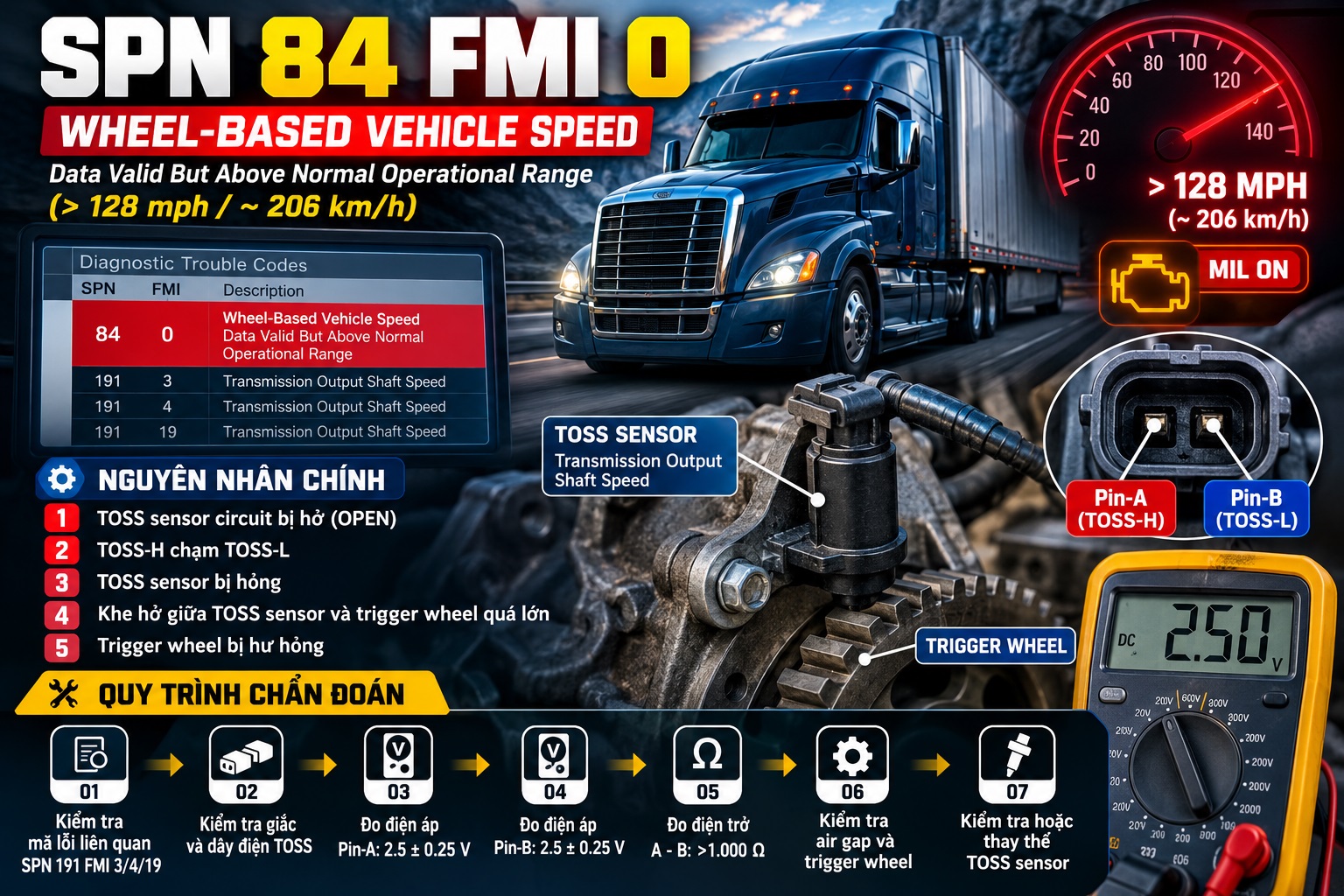 SPN 84 FMI 0 – Wheel-Based Vehicle Speed Data Valid But Above Normal Operational Range